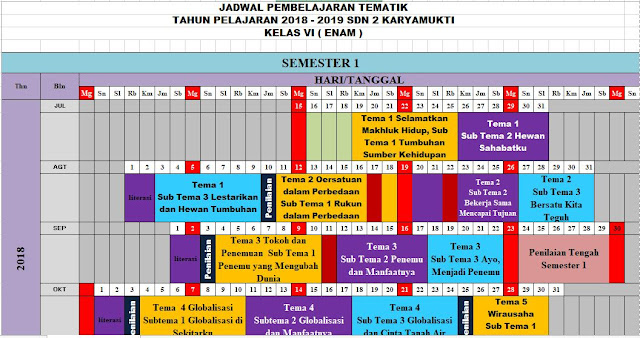  Seorang guru pasti akan membuat rencana atau rancangan tentang keberlangsungannya proses  Download Jadwal Pelajaran Kurikulum 2013 Kelas VI (6) SD Tahun Pelajaran 2018/2019 Sudah Jadi