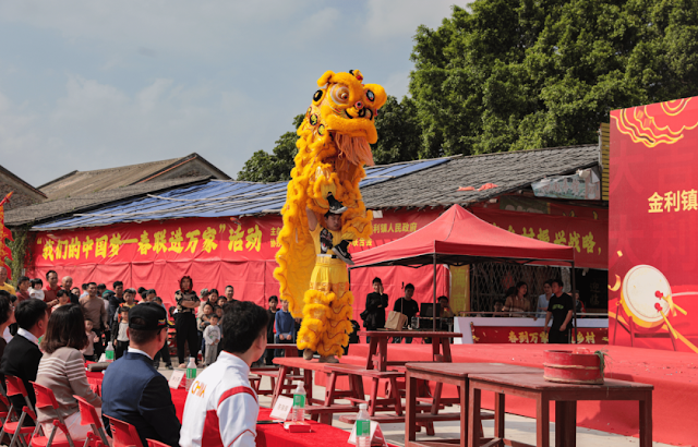 The Sijia Village martial arts lion dance team performs