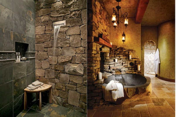 Stone Floor Tiles for Fairy Tale Bathroom