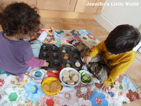 Lunch inspired by the book 'Lunchtime' by Rebecca Cobb