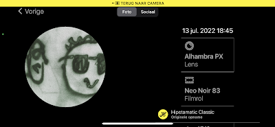 Screenshot Hipstamatic-instellingen Alhambra PX + Neo Noir 83