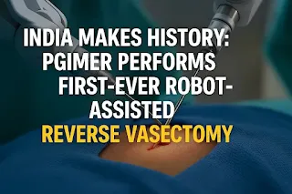 Doctors at PGIMER Chandigarh perform India’s first robot-assisted reverse vasectomy using the da Vinci surgical system in July 2025.