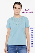Women's Embroidery Tee Shirt (Pale Blue)