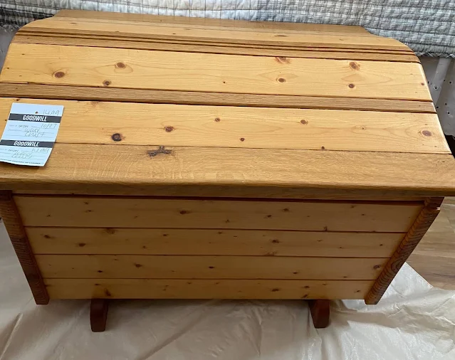 Photo of a homemade toy chest or blanket box.