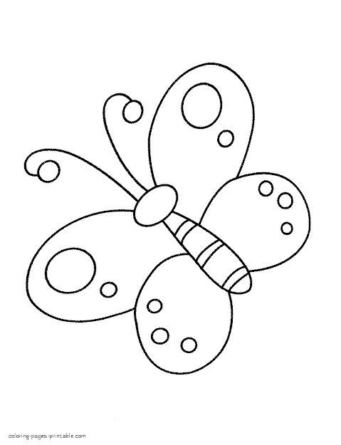 Flowers And Butterflies  Simple Butterfly Coloring Pages