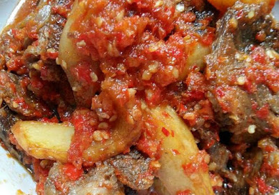 Dendeng Balado Campur Kentang