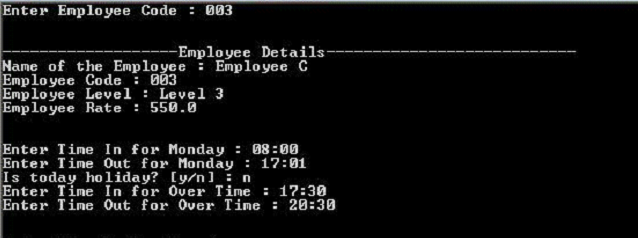 Payroll management system C++ project  output