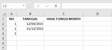 Tutorial dan Contoh Fungsi MONTH pada Microsoft Excel