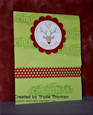 Gift Card Holder, Tags 4 You, Stamp with Trude, Stampin' Up!, Christmas, Envelope punch board