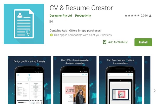 3. CV & Resume Creator