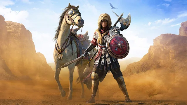 Papel de parede grátis Roman Centurion Assassins Creed Origins para PC, Notebook, iPhone, Android e Tablet.