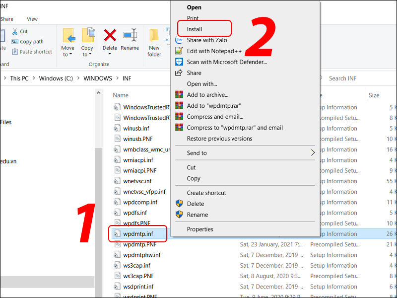 Cài đặt file