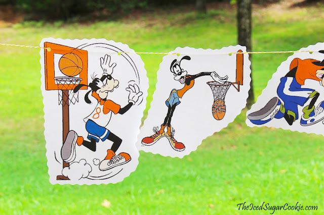 DIY Goofy Playing Basketball Sports Hanging Flag Banner Birthday Party Ideas