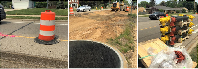 collage showing sewer line removal/replacement
