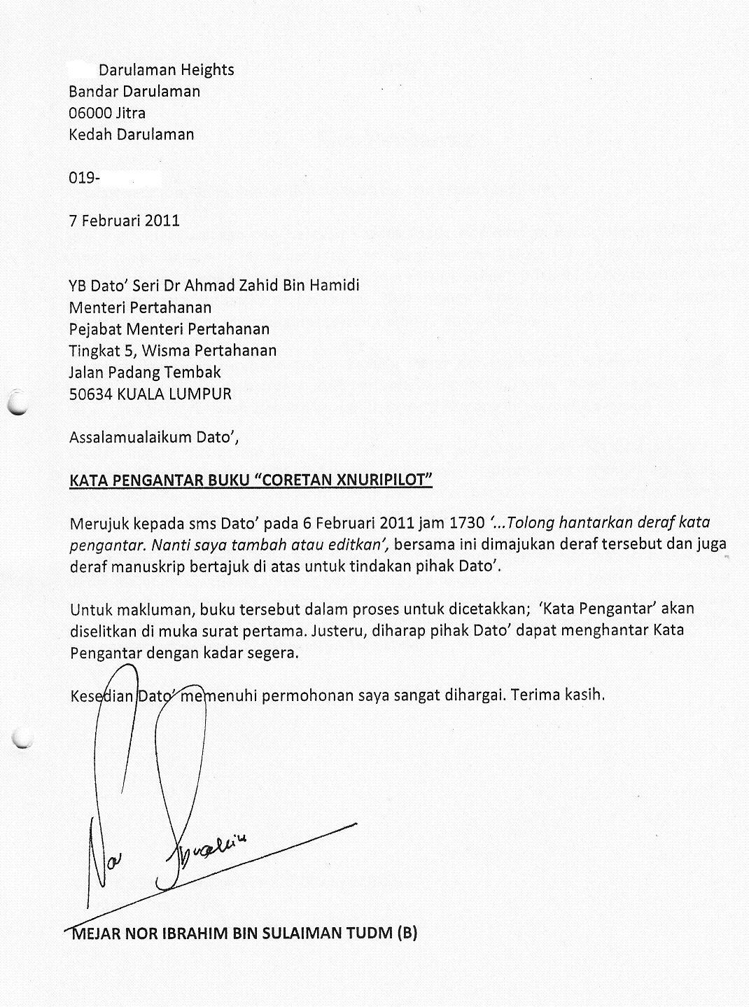 Surat Rasmi Permohonan Sebut Harga Kecemasan K