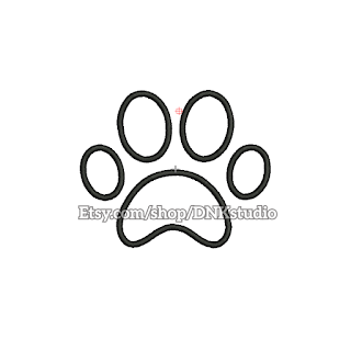 Paw Print Applique Embroidery Design