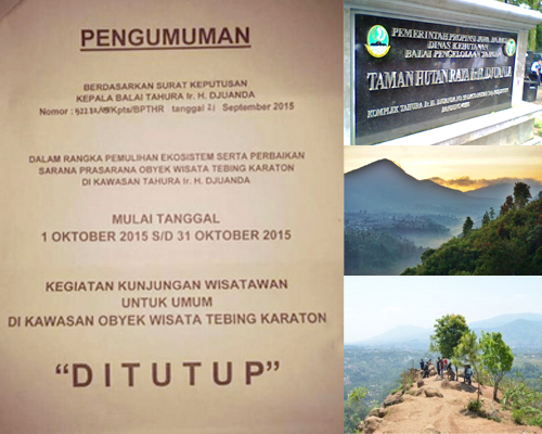 Tebing Keraton Ditutup dari 1 - 31 Oktober 2015