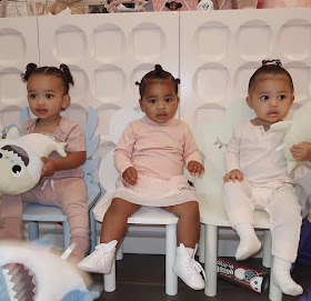 Kardashian Triplets! Stormi,True and Chicago in adorable photos..