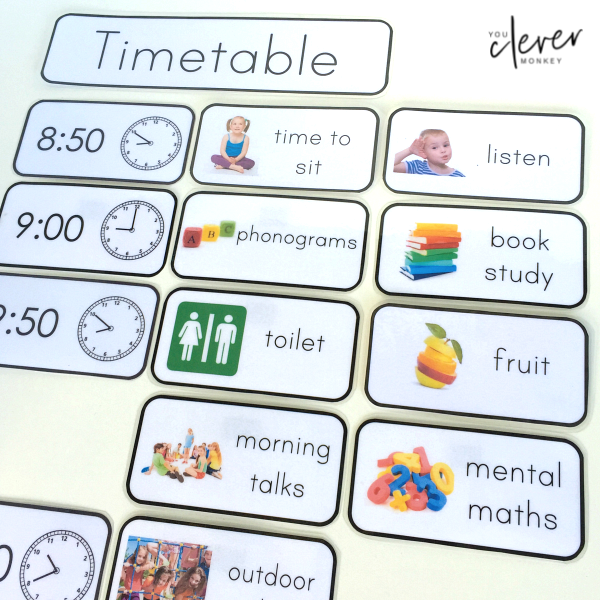 Editable Classroom Visual Timetable Cards | you clever monkey