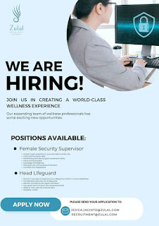 Job Openings at Zulal Wellness Resort by Chiva Som Qatar