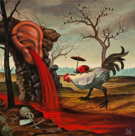 Mike Davis pinturas surreais sombrias estilo renascentistas moderno morte rural renascentismo