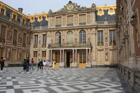 The front courtyard at the Palace of Versailles
