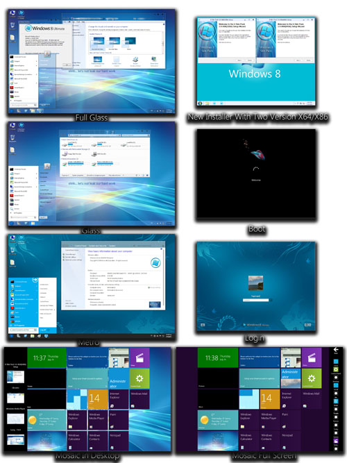 8 skin pack 3 0  x86  32bit Transform Windows 7 ke Windows 8 Dengan 8 Skin Pack 3.0