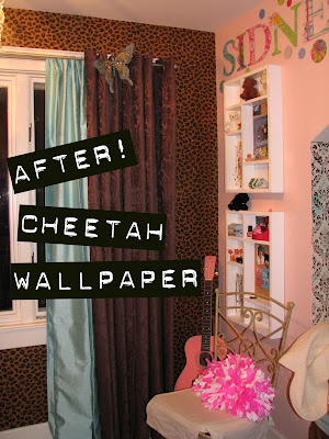 cheetah wallpaper. I am hanging wallpaper and