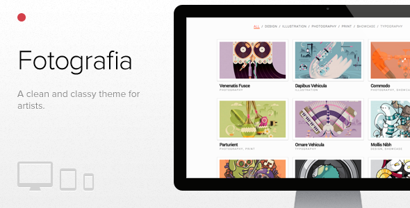 Fotografia, WordPress responsive theme for artists - Creative WordPress