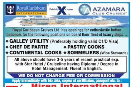 royal caribbean cruise job vacancy Openings seamen apply