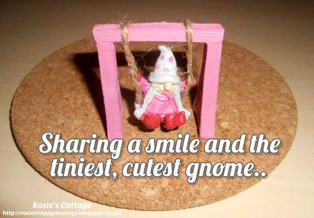 Sharing a smile on a rainy day with the tiniest, cutest gnome...