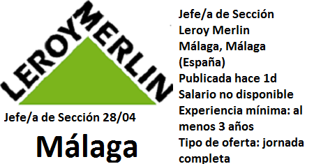 Lanzadera de Empleo Virtual Málaga, Oferta Leroy Merlin