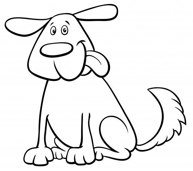 Free Cartoon Dog Coloring Pages, Download Free  PNG images