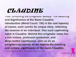meaning of the name "CLAUDINE"