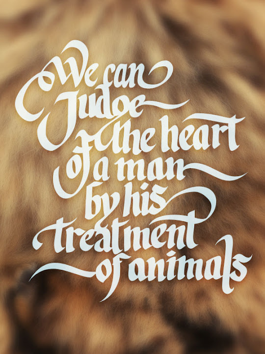 we can judge the heart of a man by his treatment of animals