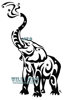 Starry Tribal Elephant Tattoo Art