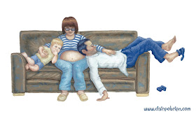 "The Four Seater", Gouache by Claire O'Brien