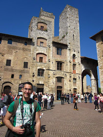 Towers of San Gimignano from Piazza della Cisterna