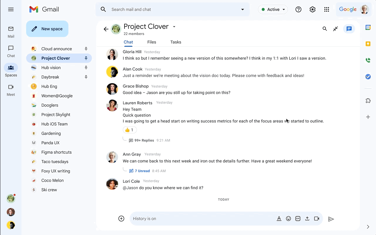 Google Workspace Updates: Hold separate conversations in Google Chat spaces  with in-line threading