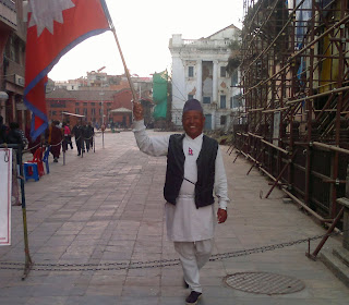 this image is of nepali flag man