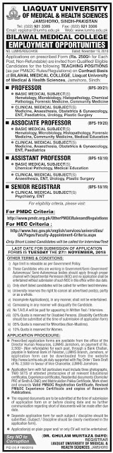 Liaquat University Of Medical & Health Sciences Jamshoro Jobs