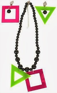 80s Beads Necklace and Earrings Set