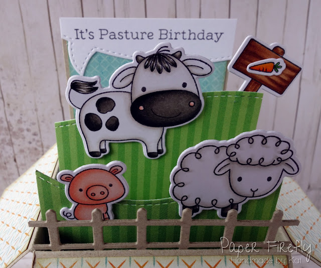 Pop up box card using Animal Farm by My Favorite Things
