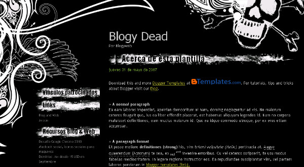 Heavy Metal Blogspot Template