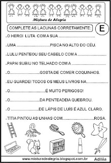 Fichas de leituras lacunadas E