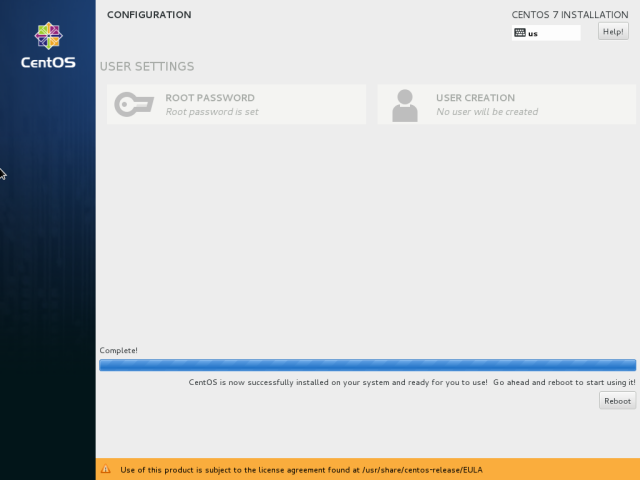 CentOS7 Installation full complete Screenshot