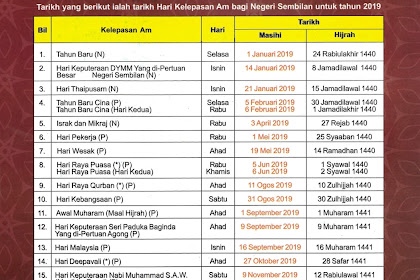 Hari Kelepasan Am Negeri Terengganu 2020 - Selamat Menyambut Awal Muharram (Maal Hijrah) 1439 - SMK ... : Apabila hari kelepasan jatuh pada hari kelepasan mingguan (jumaat) atau hari kelepasan yang lain, maka hari tersebut digantikan dengan hari bekerja berikutnya dan jika hari yang tonton drama tercipta satu ikatan episod 11 (2020).