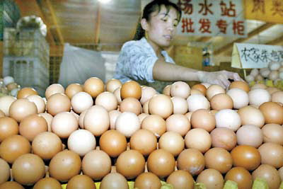 Куриное яйцо на рынке в Китае