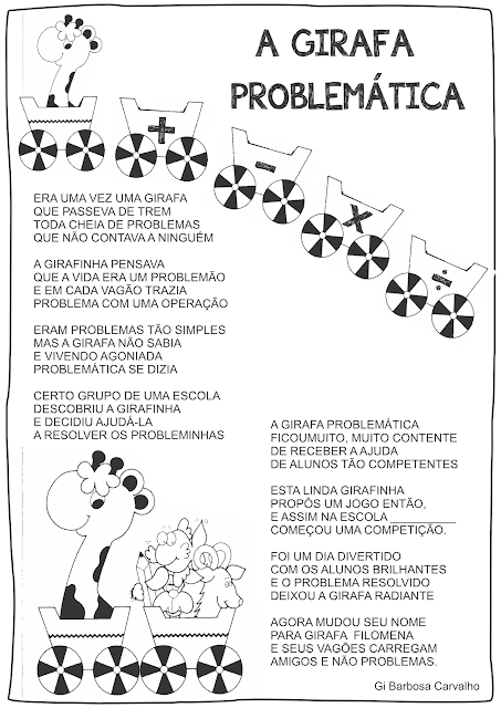 Jogo Pedagógico A Girafa Problemática com Modelo de Painel