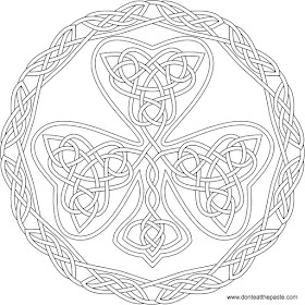 Shamrock knotwork to color- in jpg and transparent PNG format